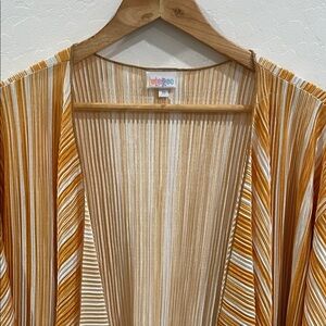LuLaRoe Orange and Cream Striped Cardigan